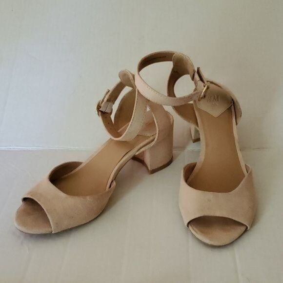 H&M Heels Pumps Sandals Peep Backs Ankle Strap Block Women's WOMAN'S Size 5 ½ - Picture 8 of 16